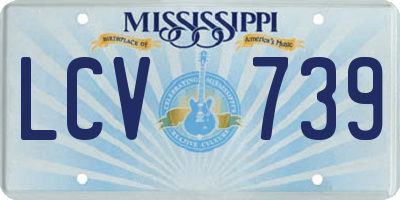 MS license plate LCV739