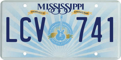 MS license plate LCV741