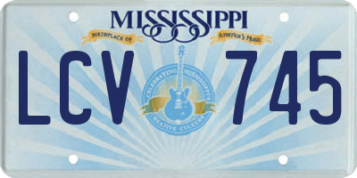 MS license plate LCV745