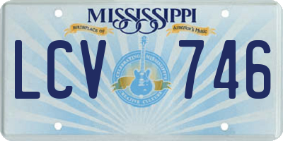 MS license plate LCV746