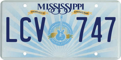 MS license plate LCV747