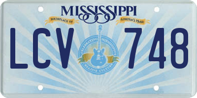 MS license plate LCV748