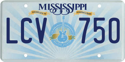 MS license plate LCV750
