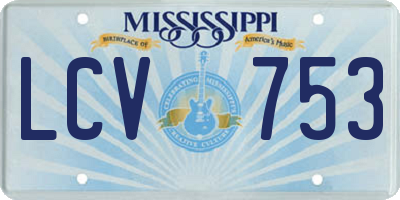 MS license plate LCV753
