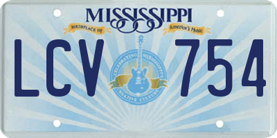 MS license plate LCV754