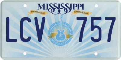 MS license plate LCV757