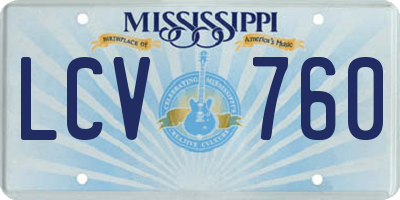 MS license plate LCV760