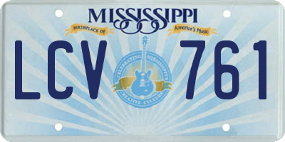 MS license plate LCV761