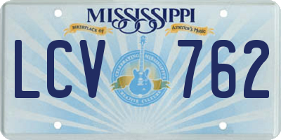 MS license plate LCV762