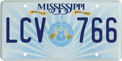MS license plate LCV766