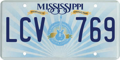 MS license plate LCV769