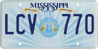 MS license plate LCV770