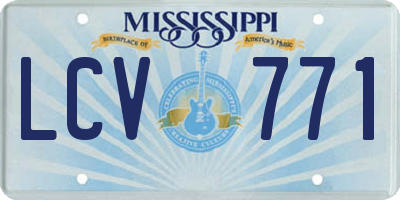 MS license plate LCV771