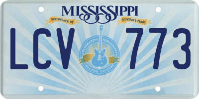 MS license plate LCV773