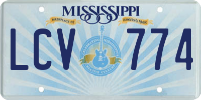 MS license plate LCV774