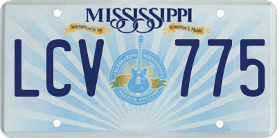 MS license plate LCV775