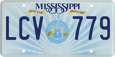 MS license plate LCV779