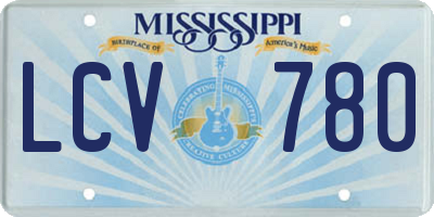 MS license plate LCV780