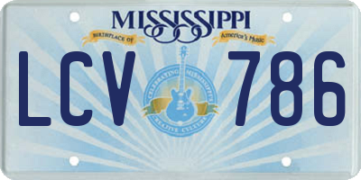 MS license plate LCV786