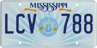 MS license plate LCV788