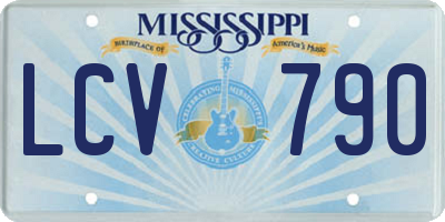 MS license plate LCV790