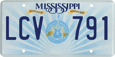 MS license plate LCV791