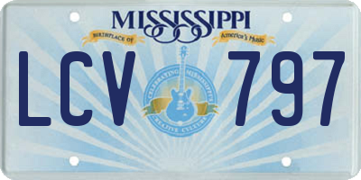 MS license plate LCV797
