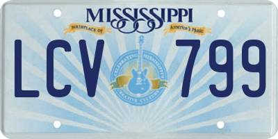 MS license plate LCV799