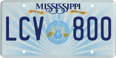 MS license plate LCV800