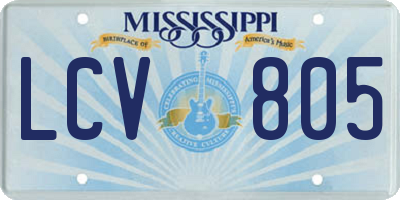 MS license plate LCV805