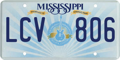 MS license plate LCV806