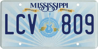MS license plate LCV809