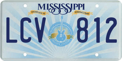 MS license plate LCV812