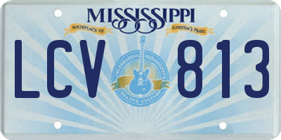 MS license plate LCV813