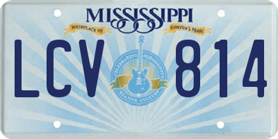 MS license plate LCV814