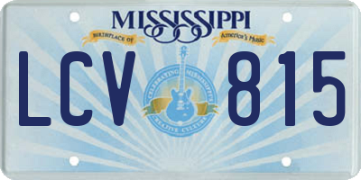 MS license plate LCV815