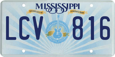 MS license plate LCV816