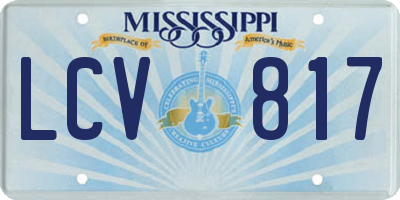 MS license plate LCV817
