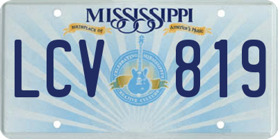 MS license plate LCV819