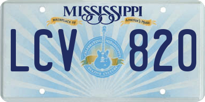 MS license plate LCV820