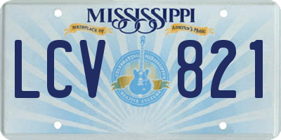 MS license plate LCV821