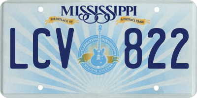 MS license plate LCV822