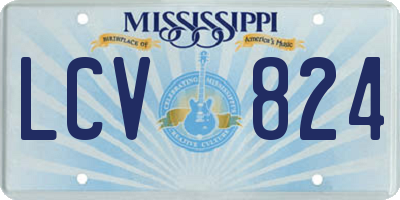 MS license plate LCV824