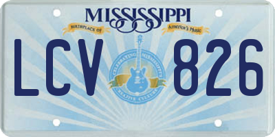 MS license plate LCV826