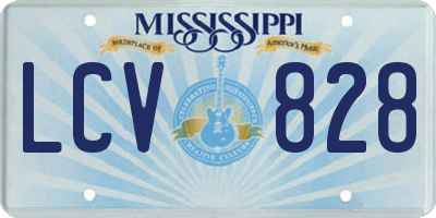 MS license plate LCV828
