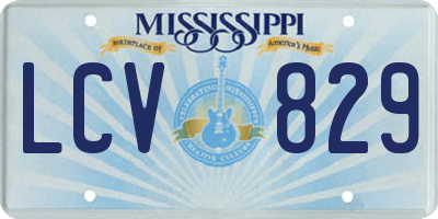 MS license plate LCV829