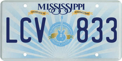 MS license plate LCV833