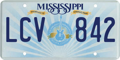 MS license plate LCV842