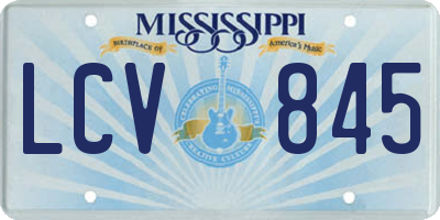 MS license plate LCV845