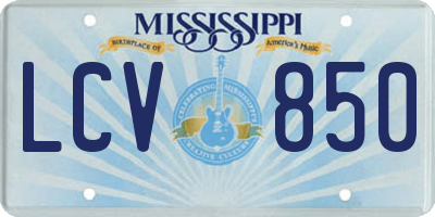 MS license plate LCV850